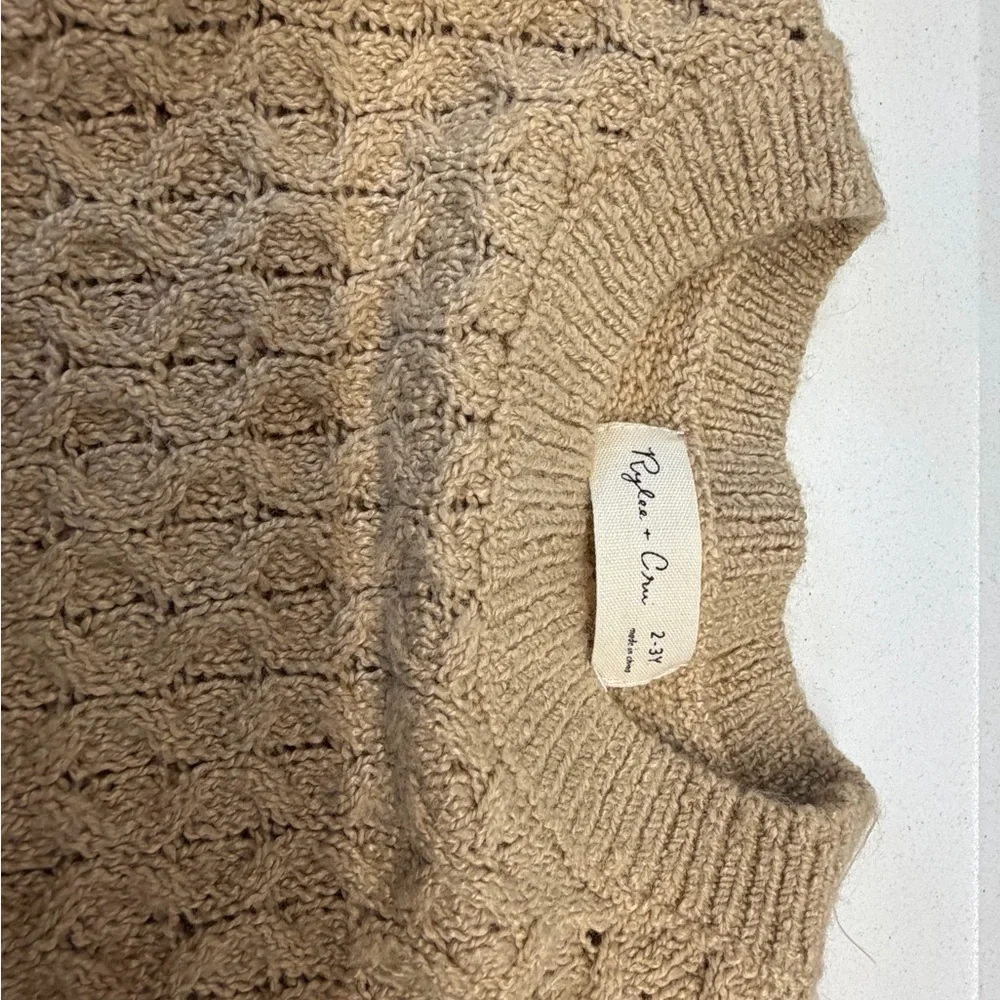 Rylee + Cru Textured Knit Sweater in Camel 2-3T